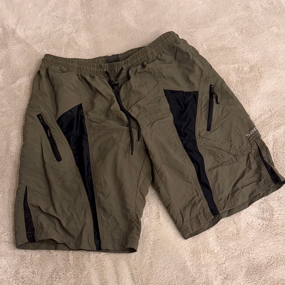 Men's Bike Shorts in Olive and Black